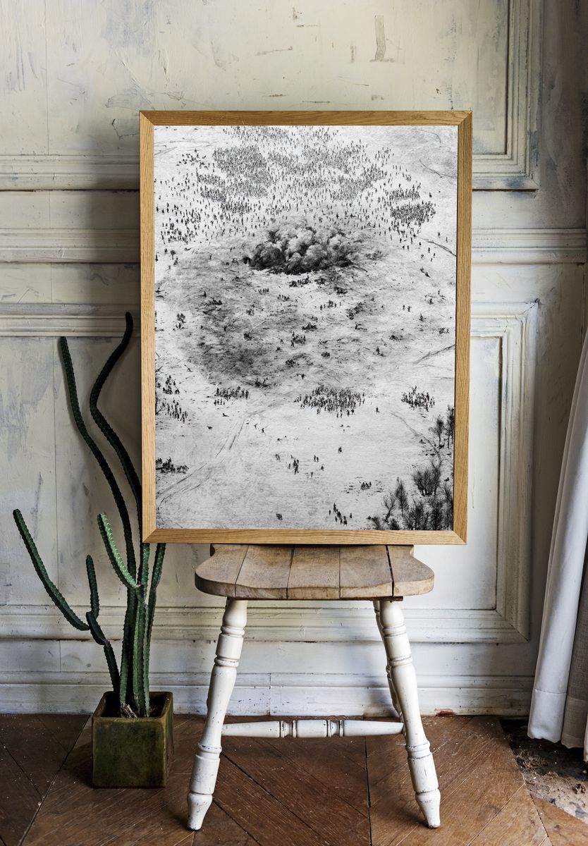 Snowy Battlefield Aerial Photography Poster. room preview