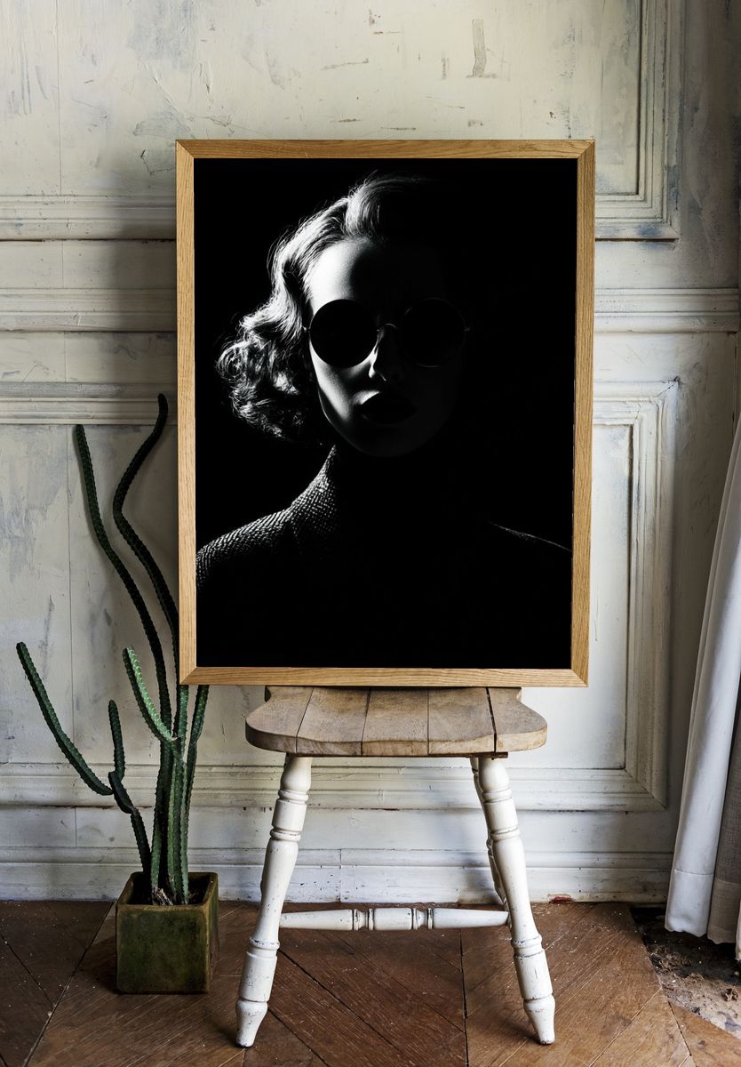 Noir Fashion Portrait Poster. — room view 1
