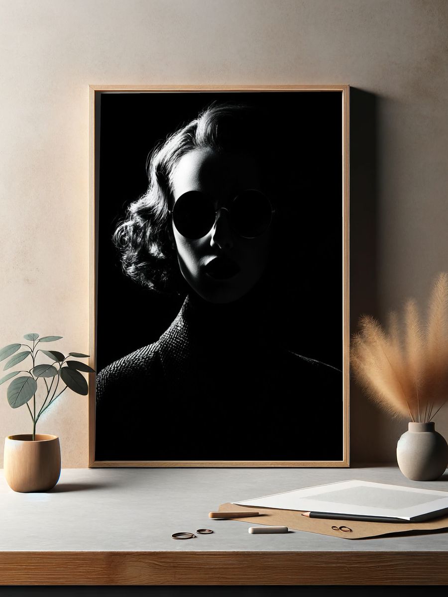 Noir Fashion Portrait Poster. — room view 2