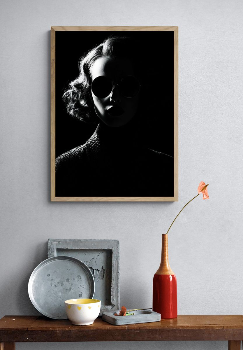 Noir Fashion Portrait Poster. — room view 3