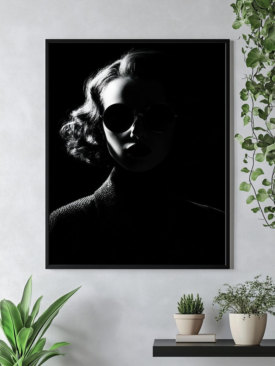 Noir Fashion Portrait Poster. — room view 4