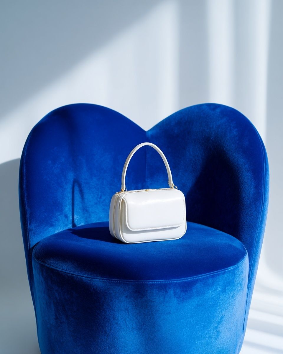 Blue Velvet Chair Still Life Poster. poster detail
