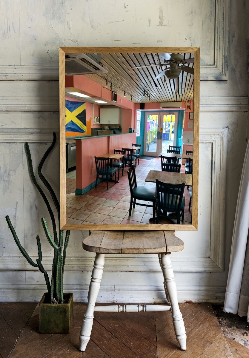 Colorful Caribbean Cafe Interior Poster. room preview