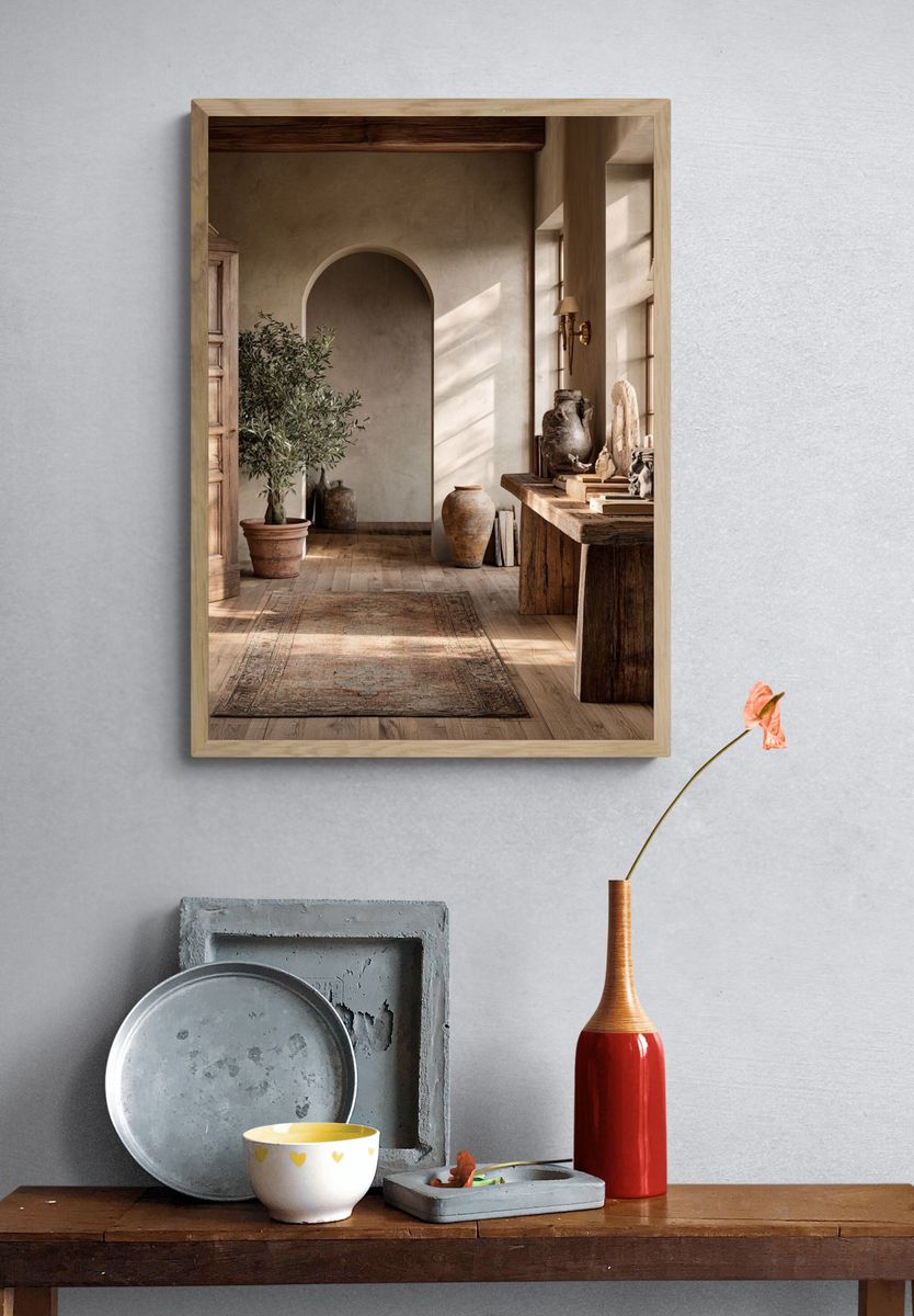 Rustic Mediterranean Interior Print. — room view 3