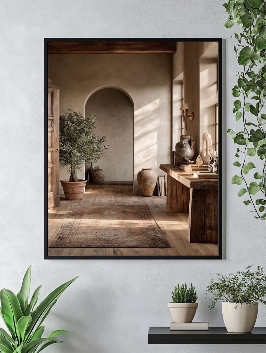 Rustic Mediterranean Interior Print. — room view 4