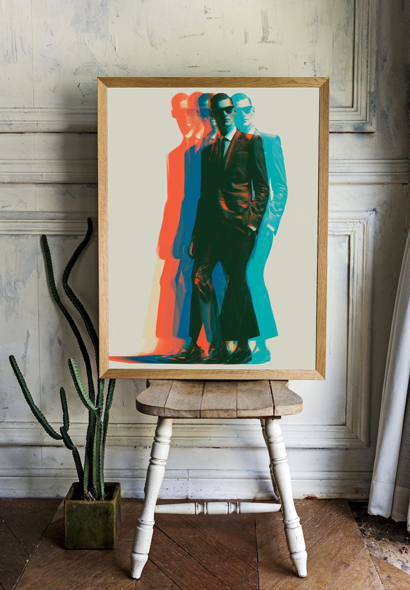Chromatic Suit Portrait Print. room preview