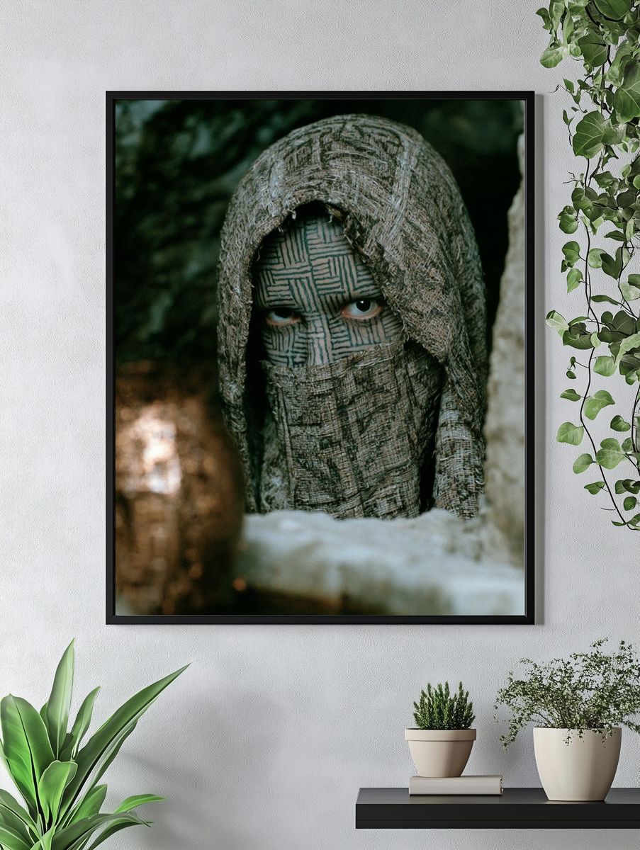 Masked Figure Portrait Print. — room view 4
