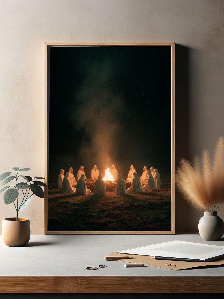 Moonlit Ritual Circle Photography Poster. — room view 2