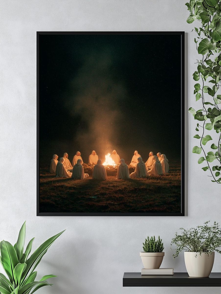 Moonlit Ritual Circle Photography Poster. — room view 4