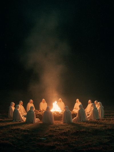 Moonlit Ritual Circle Photography Poster. poster