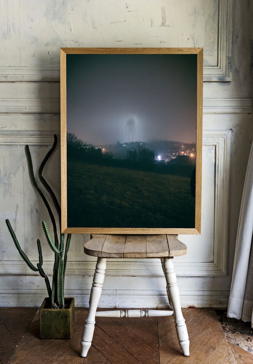 Foggy Night Landscape Photography Poster. — room view 1