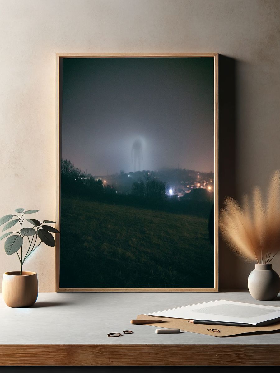 Foggy Night Landscape Photography Poster. — room view 2