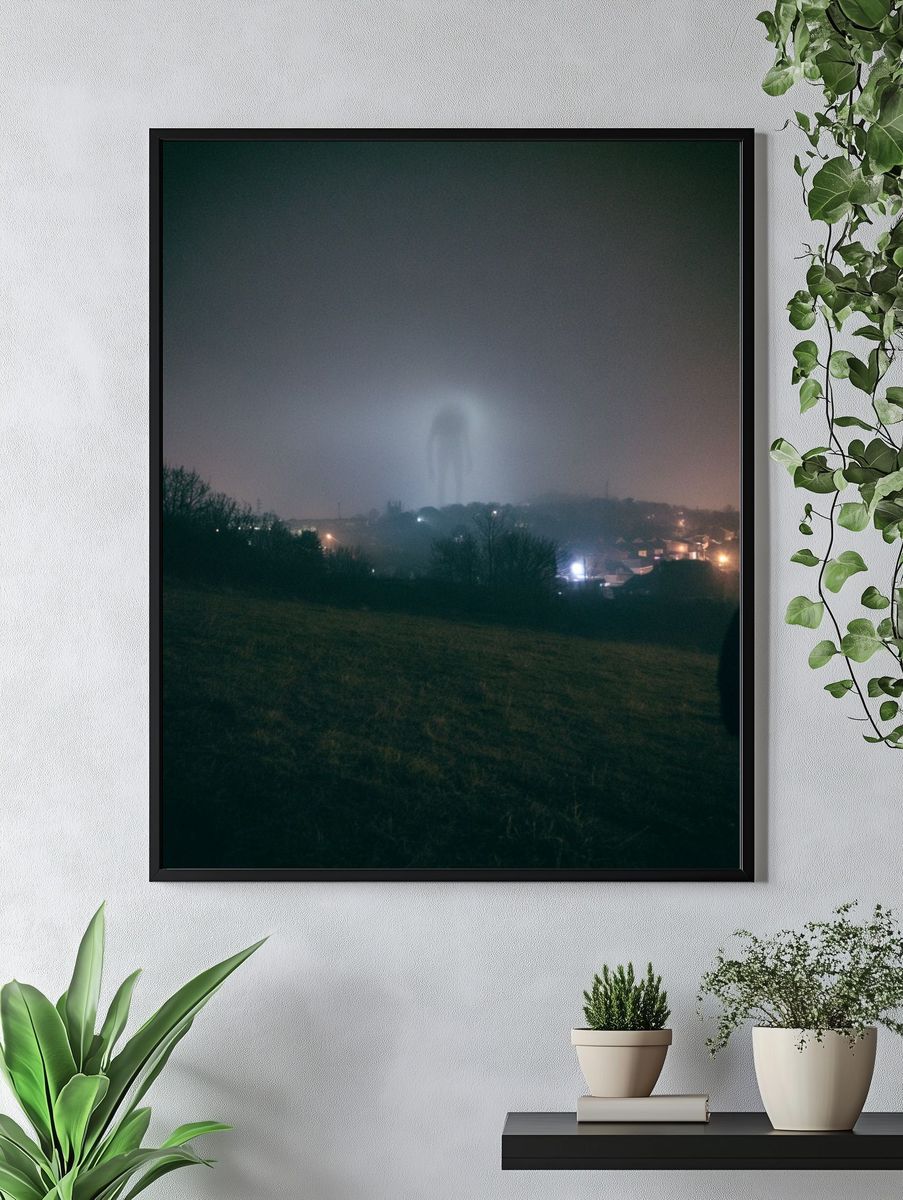 Foggy Night Landscape Photography Poster. — room view 4
