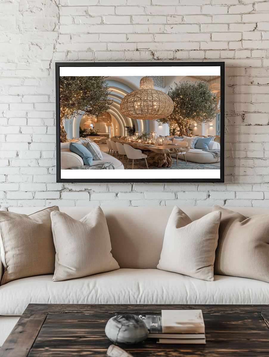Boho Luxe Dining Room Photography Poster. — room view 1