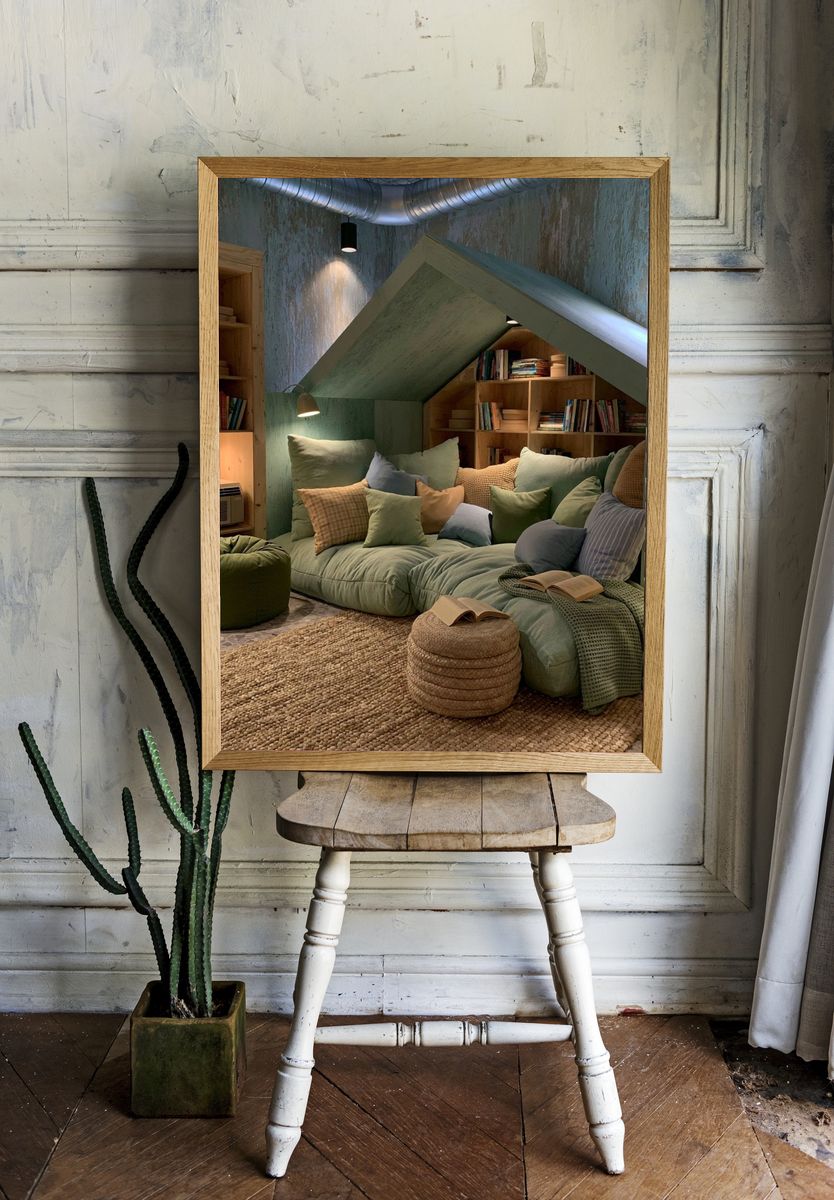 Cozy Reading Nook Interior Poster. room preview