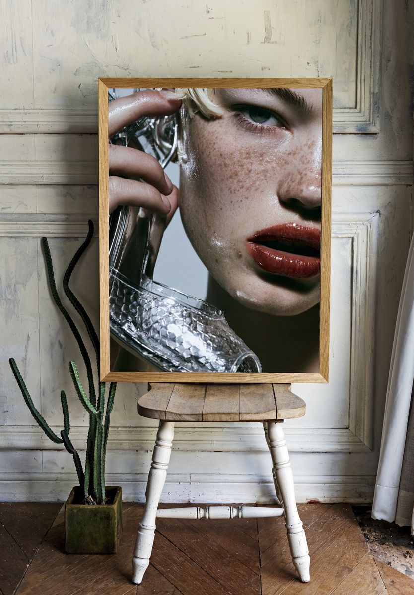 Freckled Portrait Photography Poster. — room view 1