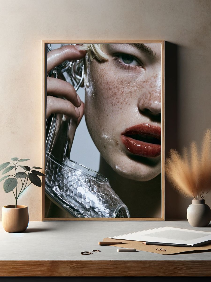 Freckled Portrait Photography Poster. — room view 2