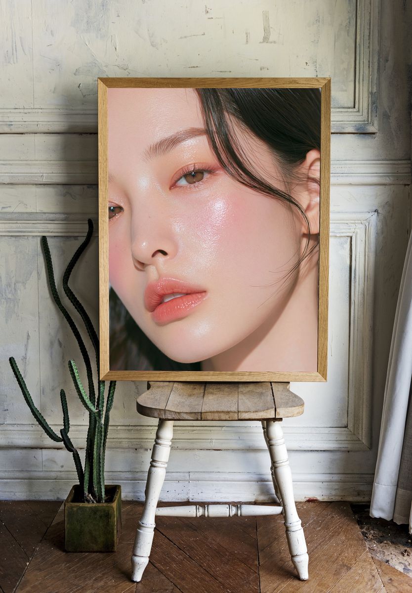 Glossy Beauty Portrait Poster. — room view 1