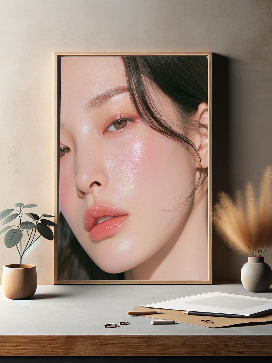 Glossy Beauty Portrait Poster. — room view 2