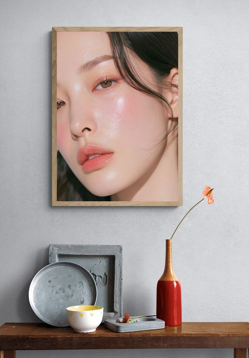 Glossy Beauty Portrait Poster. — room view 3