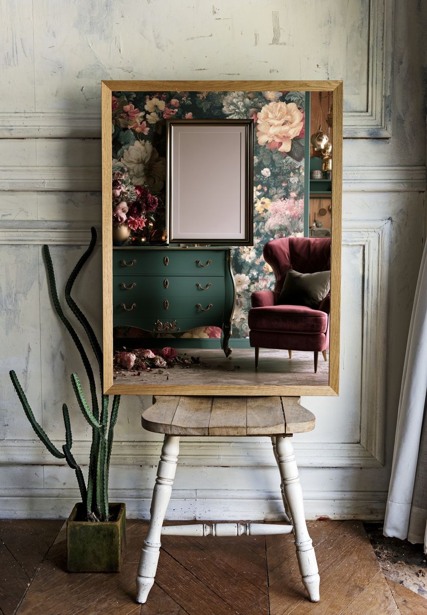 Floral Velvet Interior Photography Poster. — room view 1
