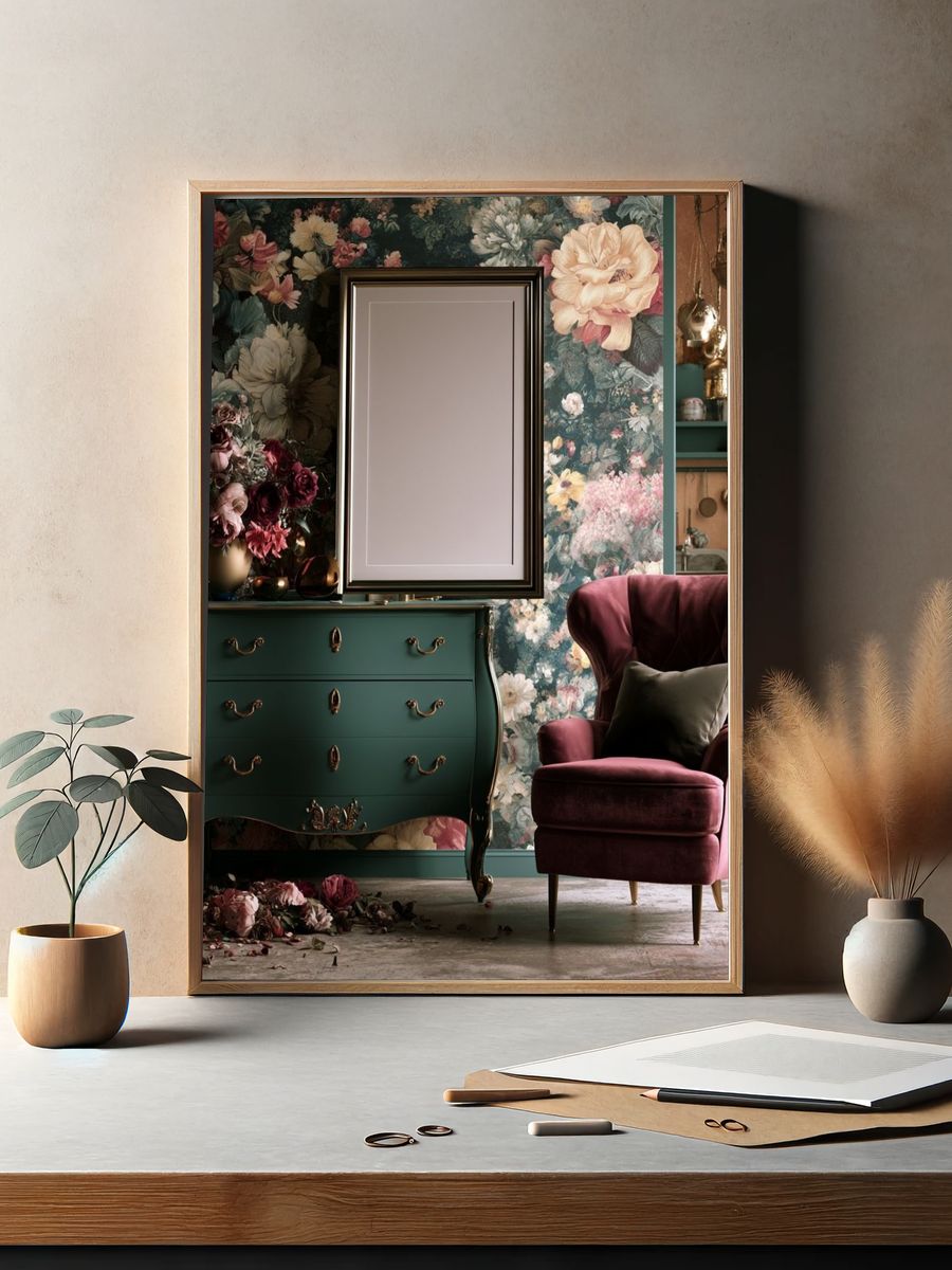 Floral Velvet Interior Photography Poster. — room view 2