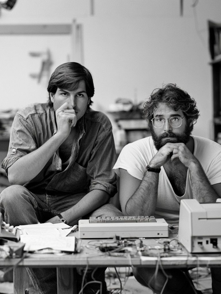 Steve Jobs and Wozniak Portrait Print. poster detail