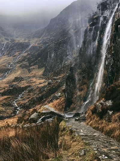 Misty Mountain Waterfall Poster. poster