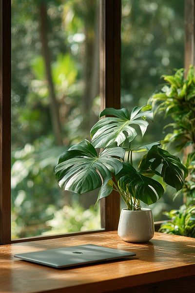 Monstera by Window Photography Poster. poster print