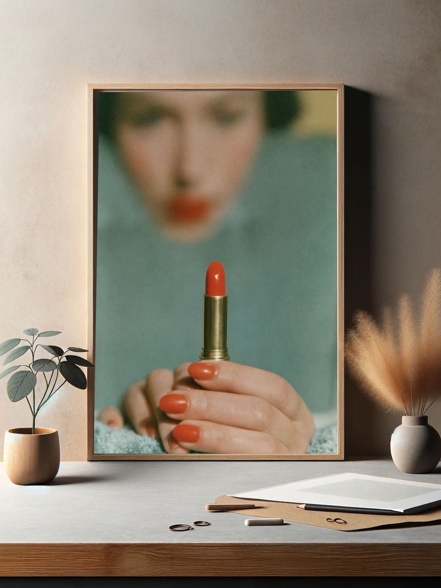 Red Lipstick Portrait Poster. — room view 2