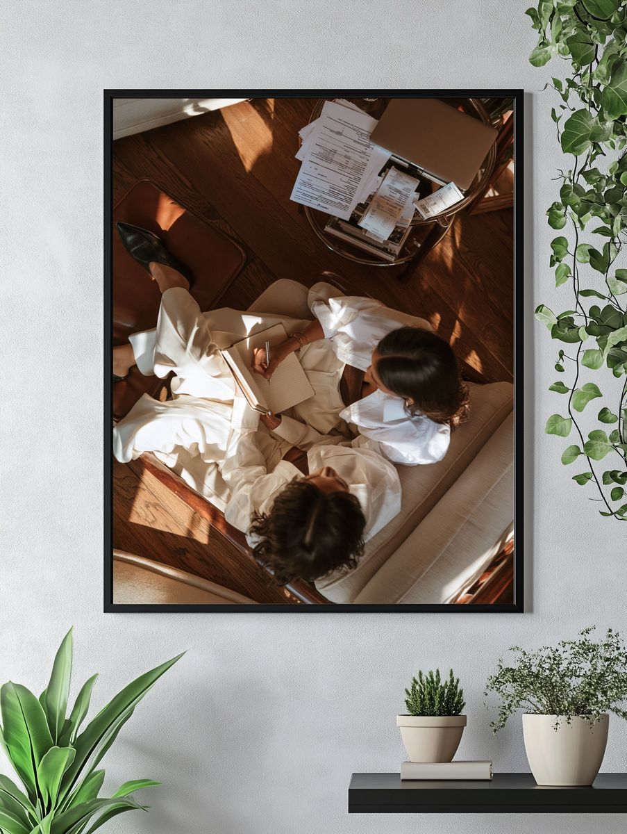 Editorial Workspace Overhead Photography Poster. — room view 4