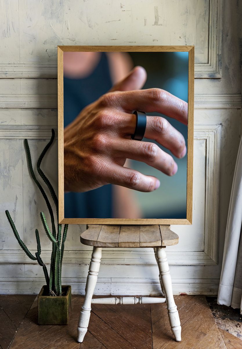 Black Ring Hand Portrait Poster. — room view 1