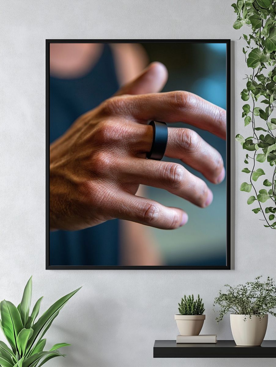Black Ring Hand Portrait Poster. — room view 4