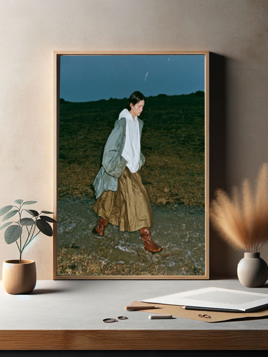 Rainy Field Fashion Photography Poster. — room view 2