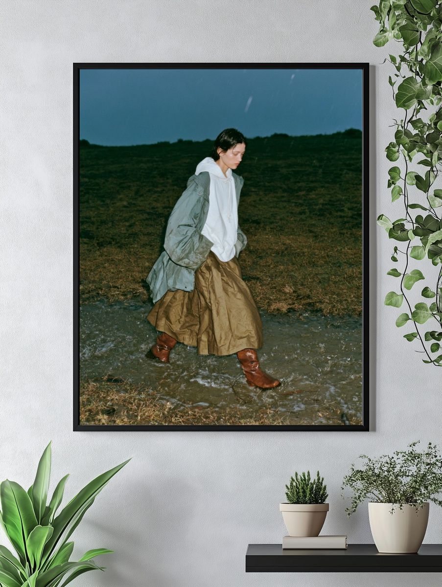 Rainy Field Fashion Photography Poster. — room view 4