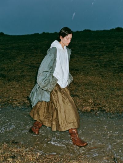 Rainy Field Fashion Photography Poster.