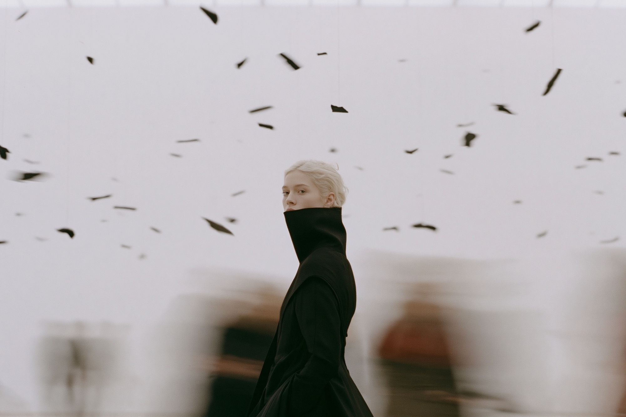 Blonde Portrait in Motion Print. poster detail