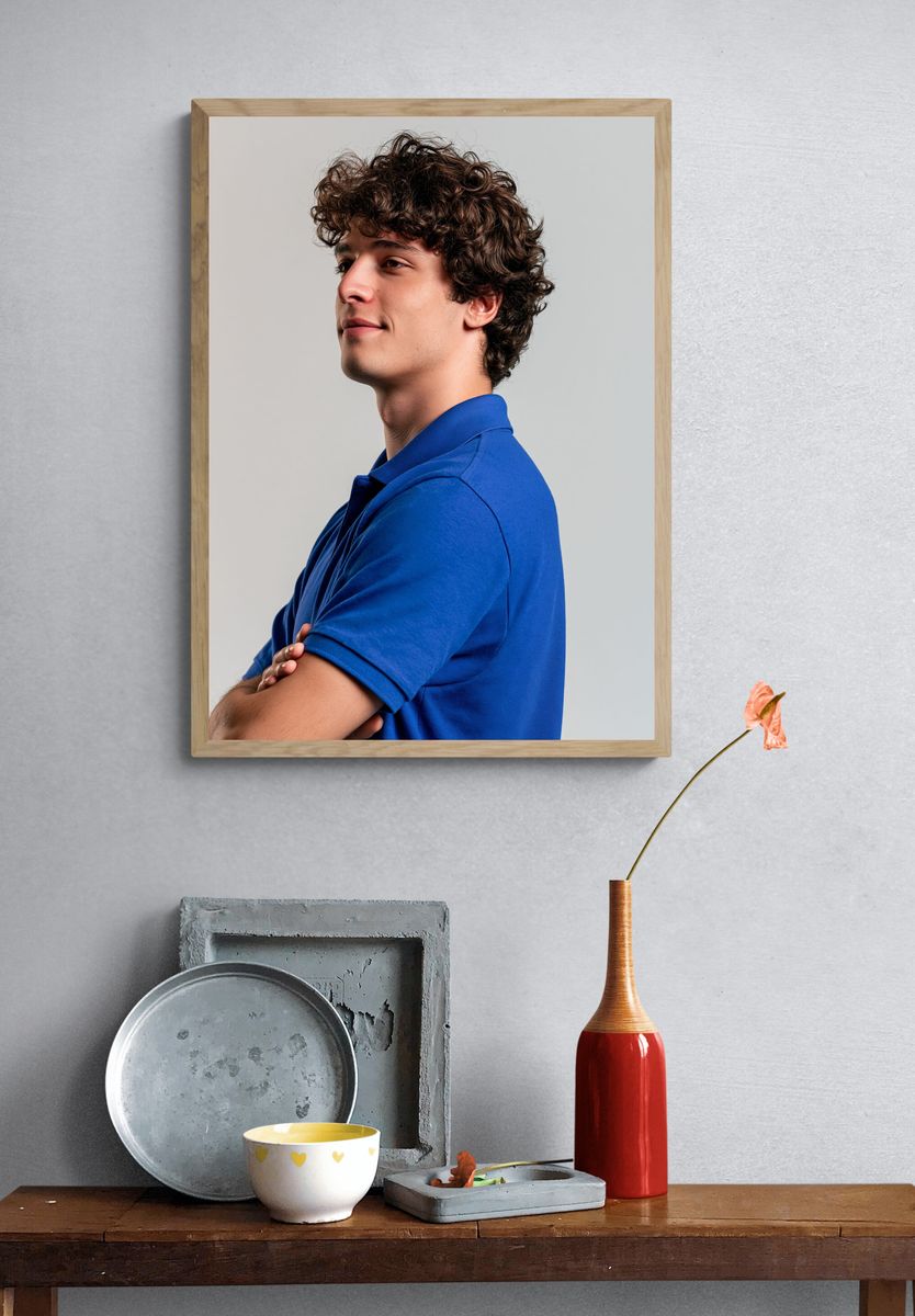 Curly-Haired Portrait Photography Poster. — room view 3