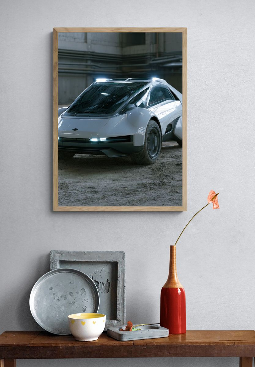 Futuristic Concept Car Photography Poster. — room view 3