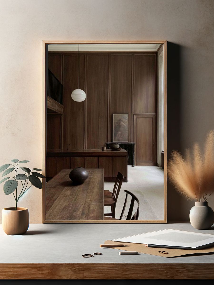 Wooden Interior Minimalist Photography Print. — room view 2