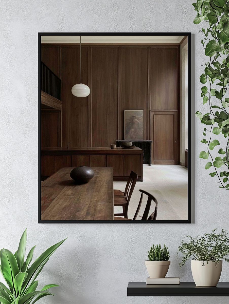 Wooden Interior Minimalist Photography Print. — room view 4