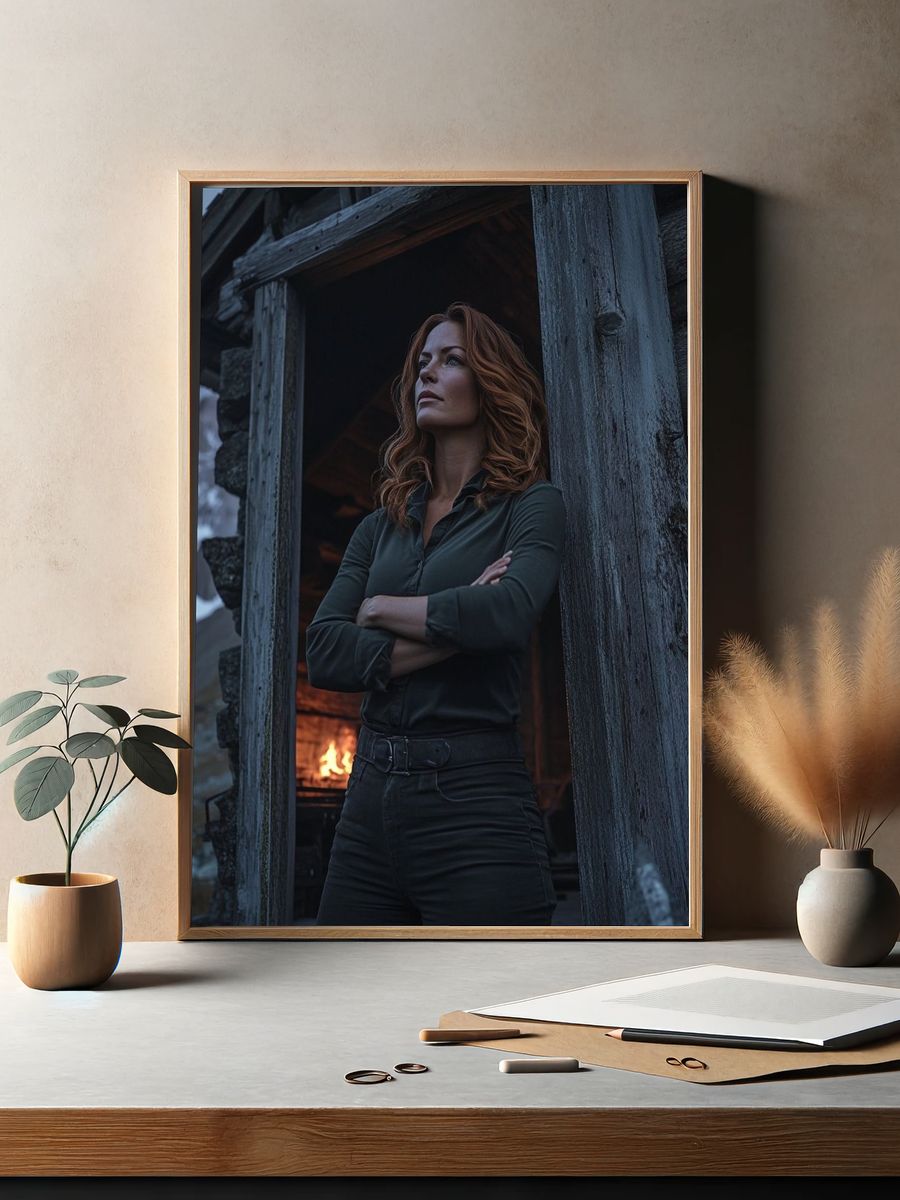 Mountain Cabin Portrait Poster. — room view 2