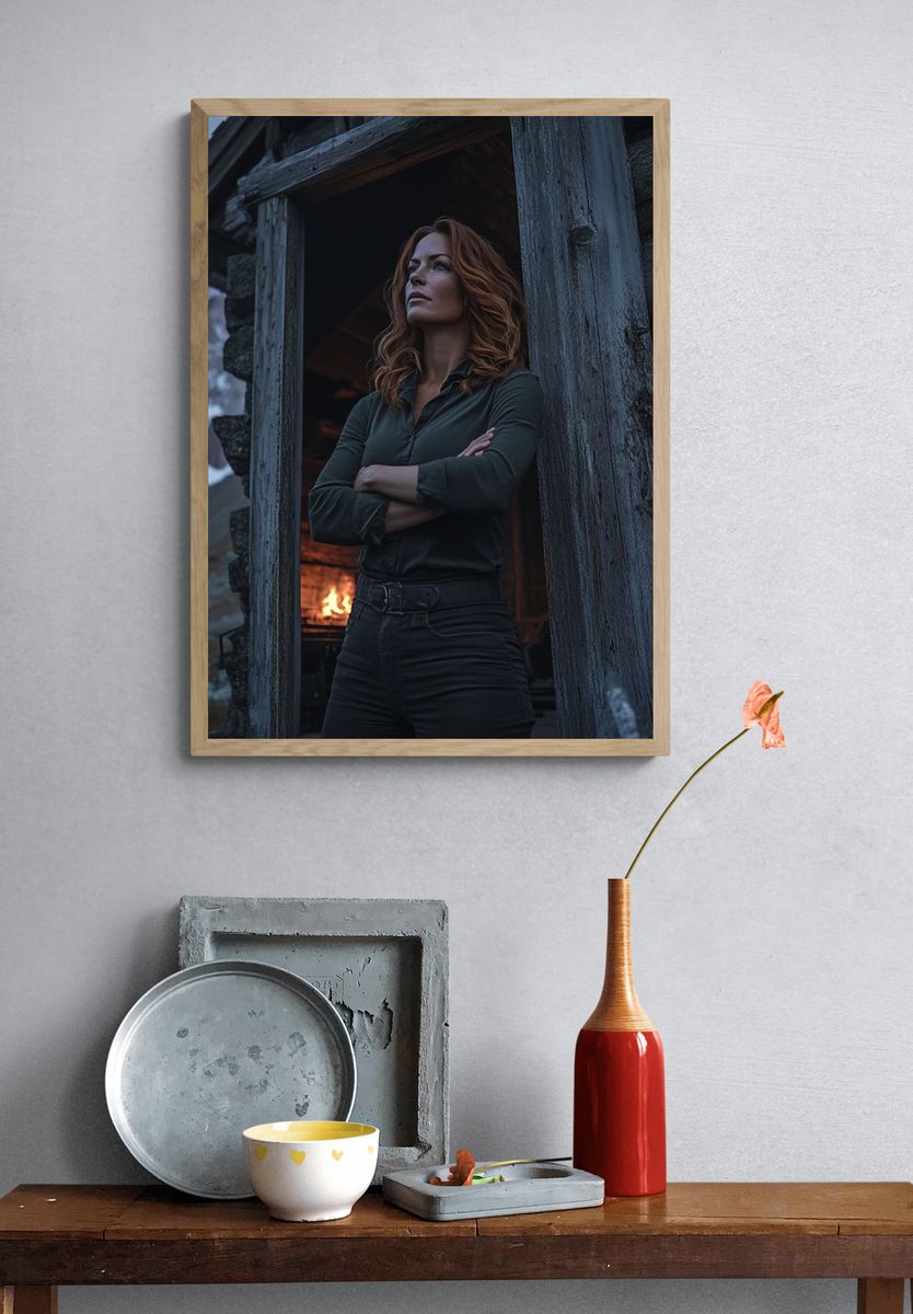 Mountain Cabin Portrait Poster. — room view 3