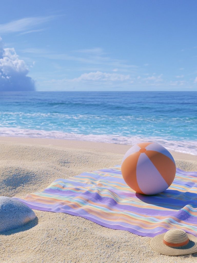Sunny Beach Ballscape Photography Poster. poster detail