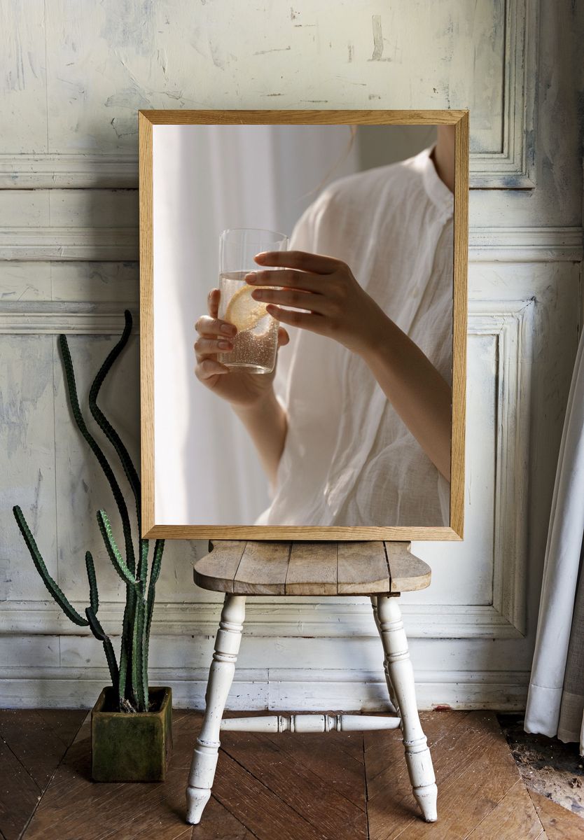 Lemon Water Still Life Photography Poster. room preview