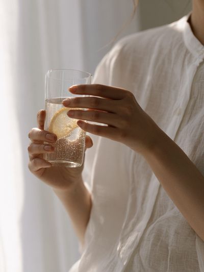 Lemon Water Still Life Photography Poster.
