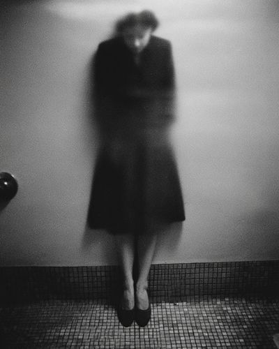 Blurred Figure Black-White Poster. poster
