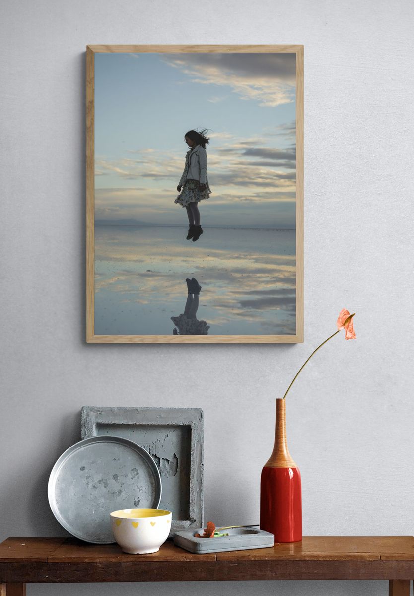 Floating Girl at Dusk Photography Poster. — room view 3