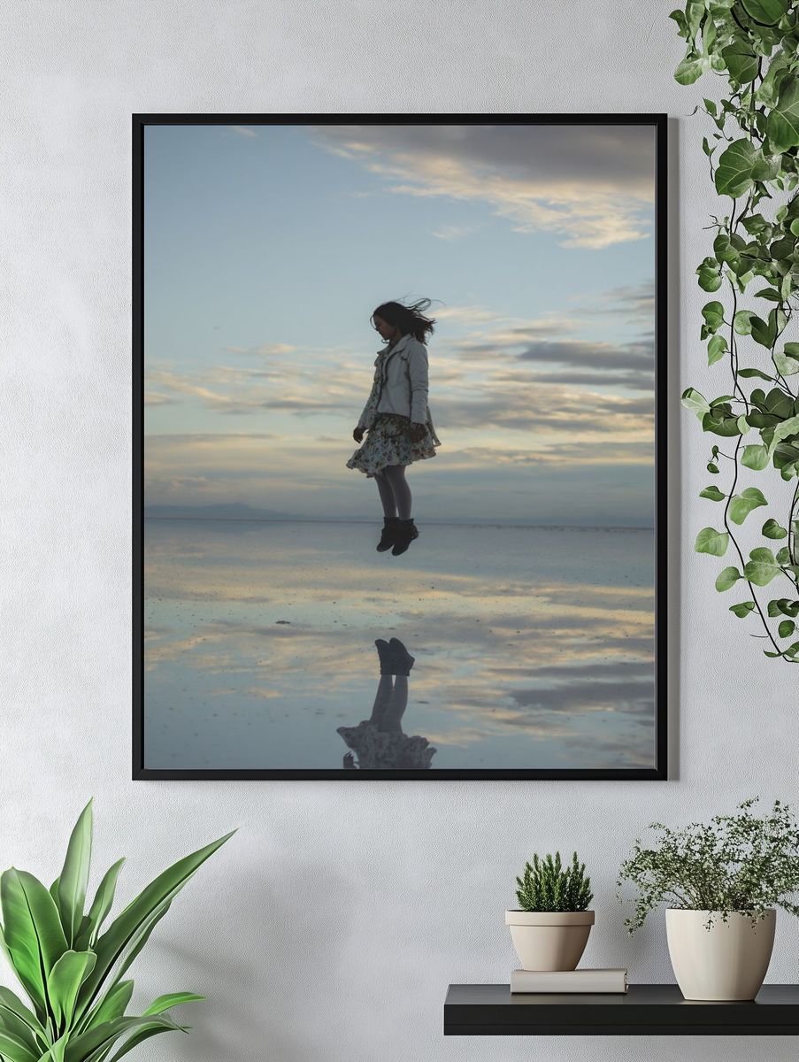 Floating Girl at Dusk Photography Poster. — room view 4