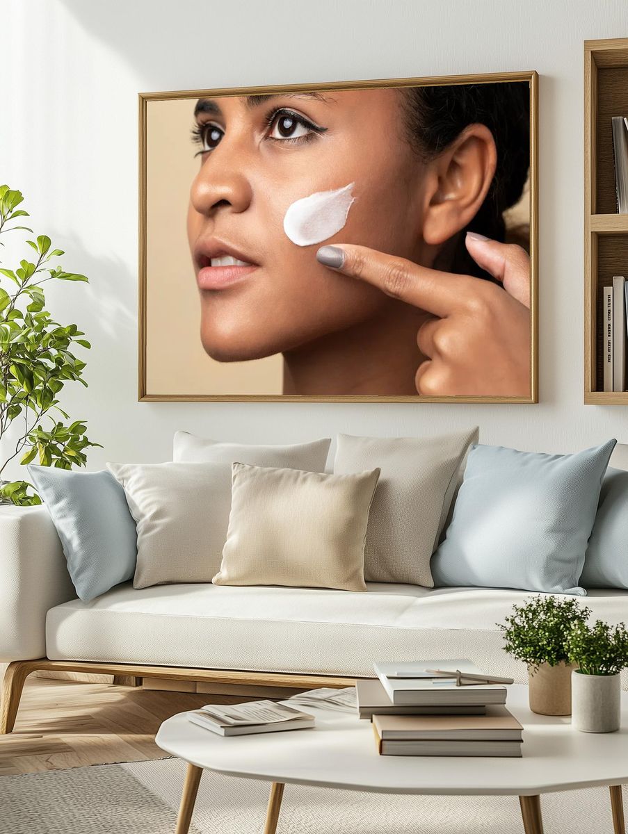 Closeup beautiful woman using moisturizing. — room view 2